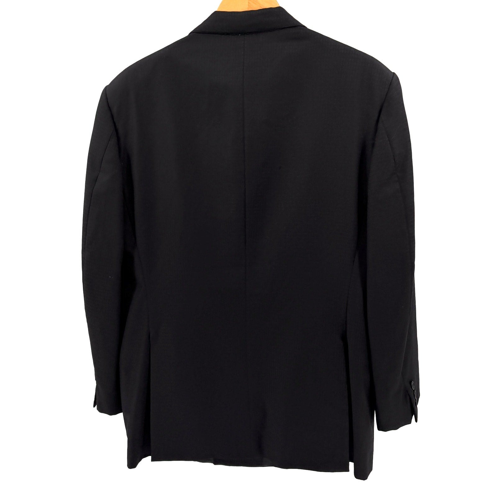 Vintage 90s Duemila by Sandro Zanella Black Textured Double Breasted Blazer