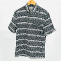Original Penguin Black White Cotton Viscose Graphic Football Print Shirt