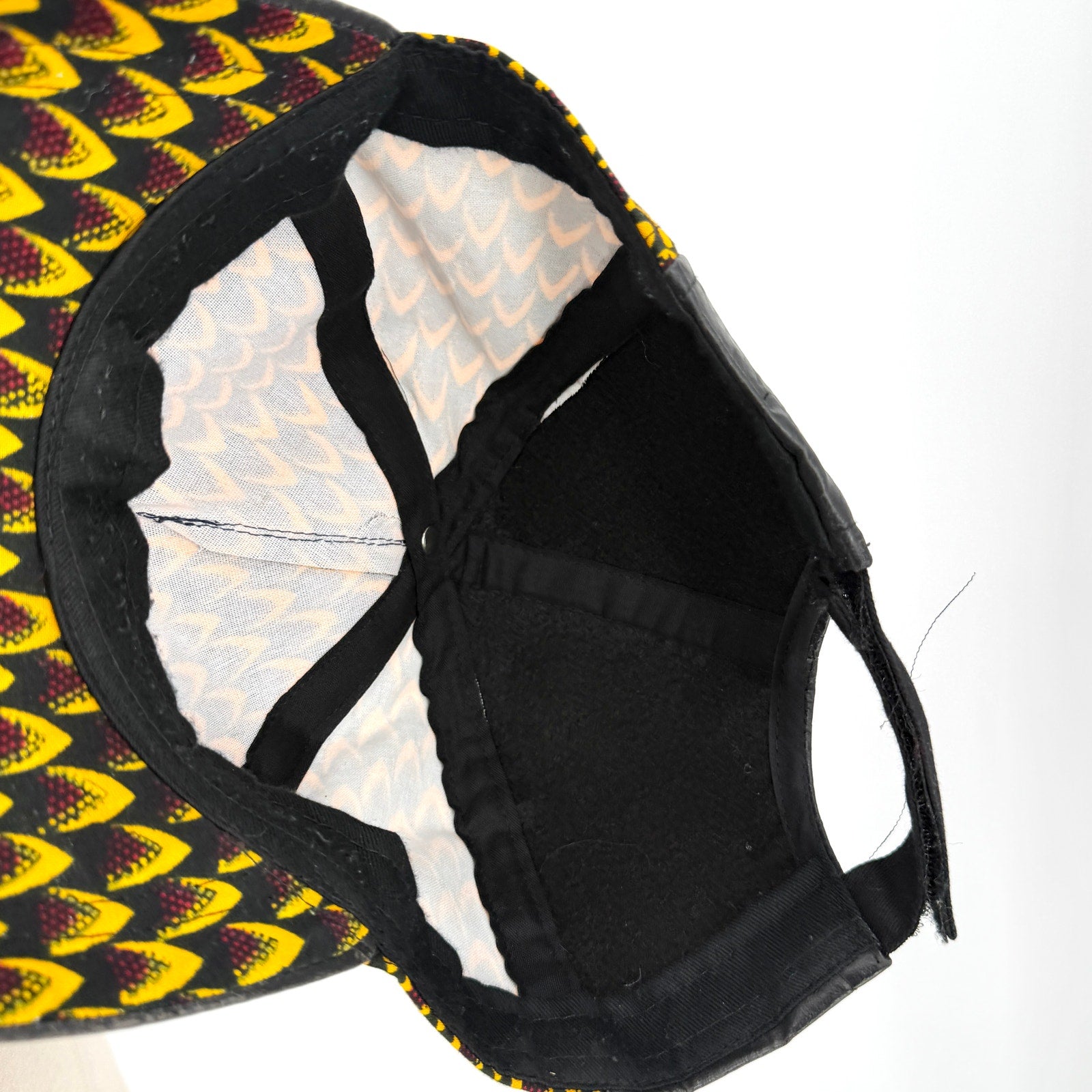 Yellow Black Ankara 100% Cotton Fabric Customized Baseball Cap