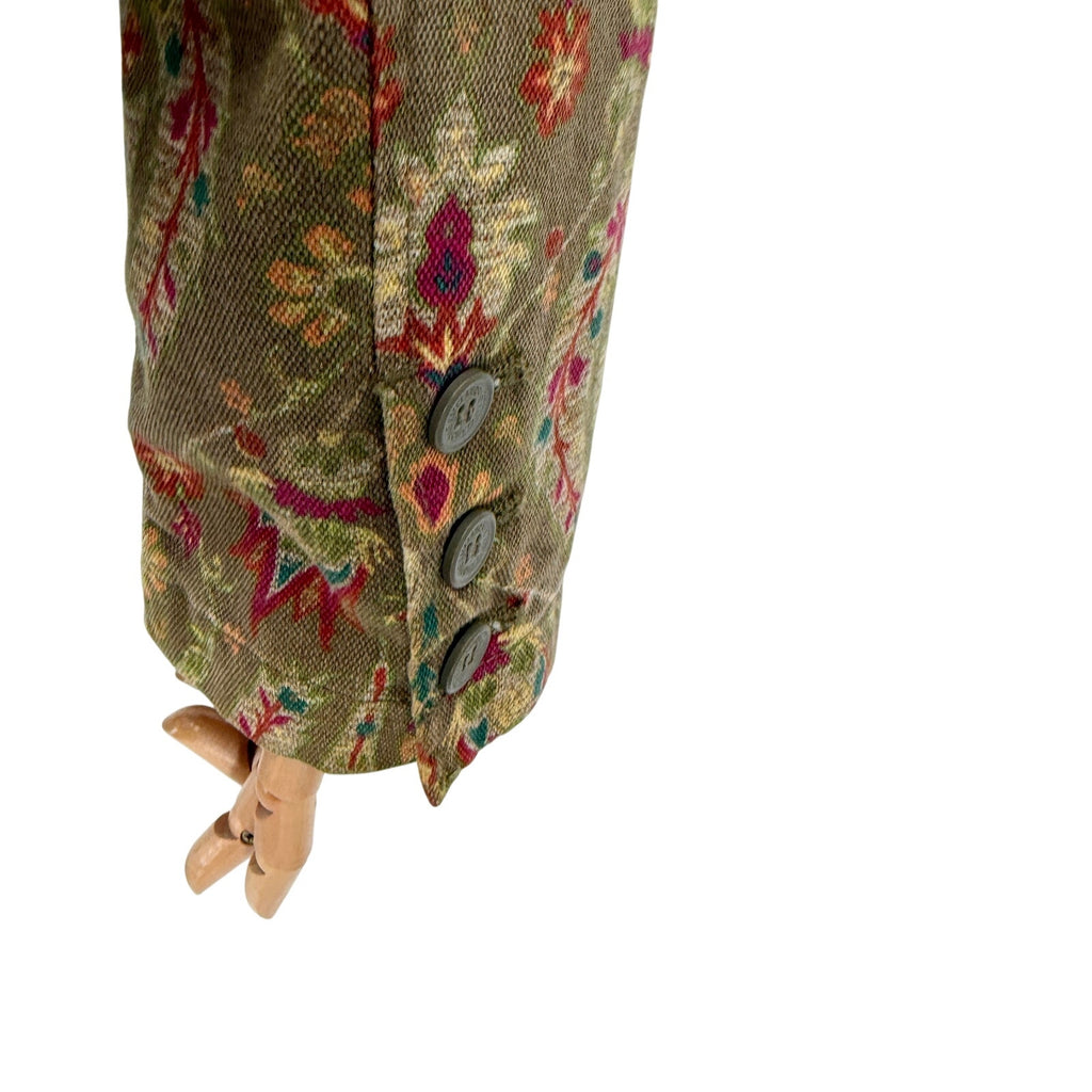 Vintage Y2K Liz Claiborne Olive Green Tapestry Cotton Paisley Print Jacket