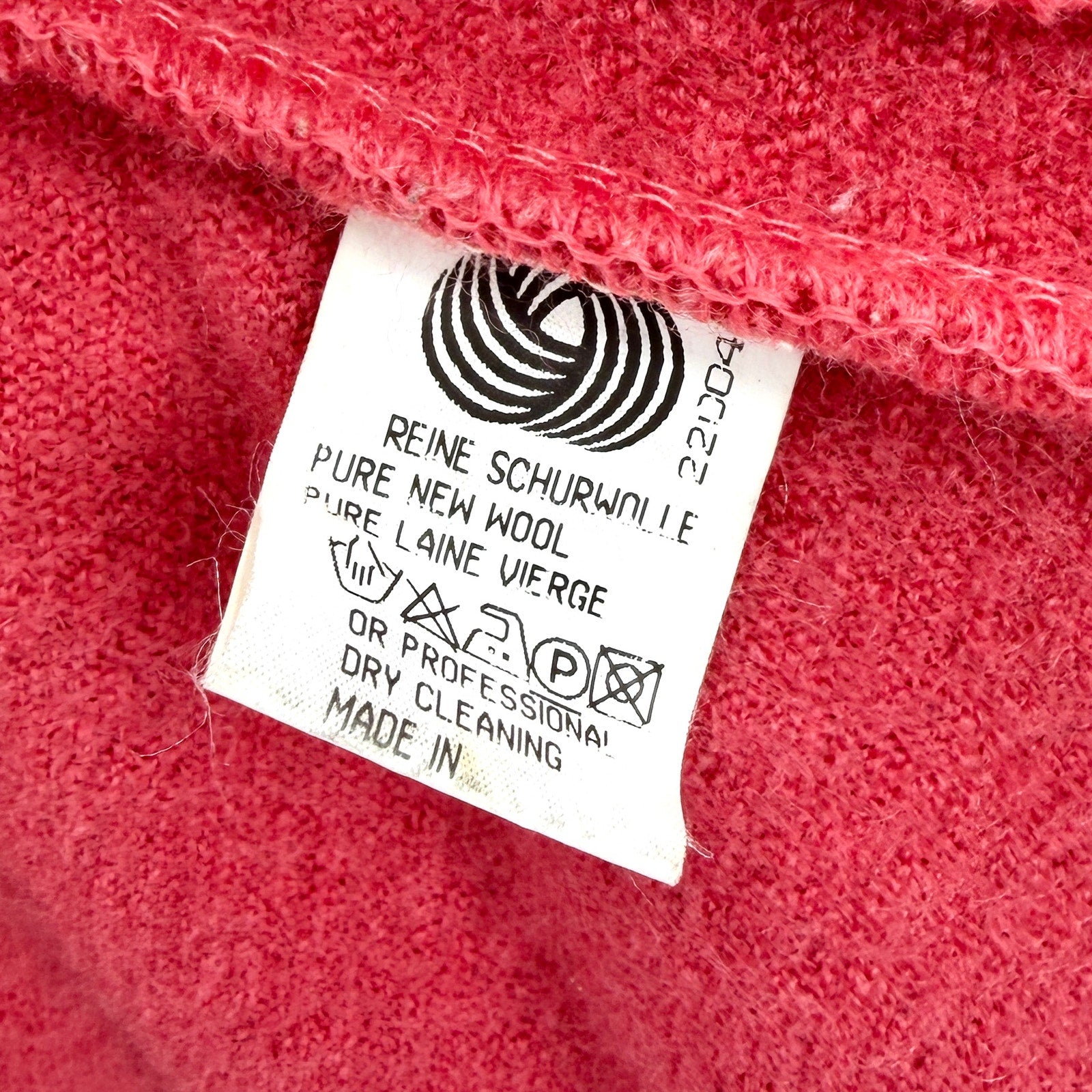Vintage 90s Geiger Watermelon Pink 100% Wool Crest Button Jacket