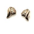 Vintage 80s Stamped Sterling Silver Israel Bold Hollow Clip On Earrings