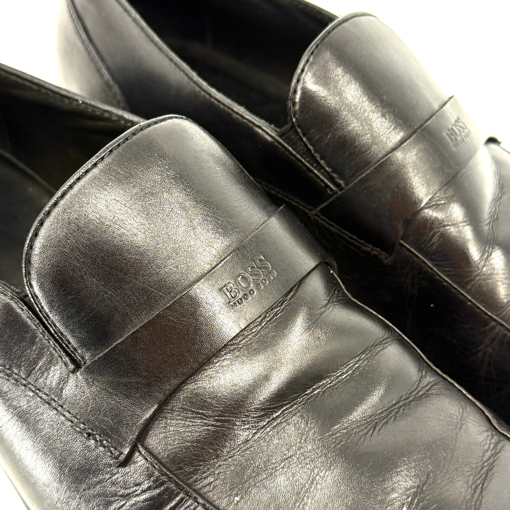 Hugo Boss Black Genuine Leather Minimalist Office Career Loafers