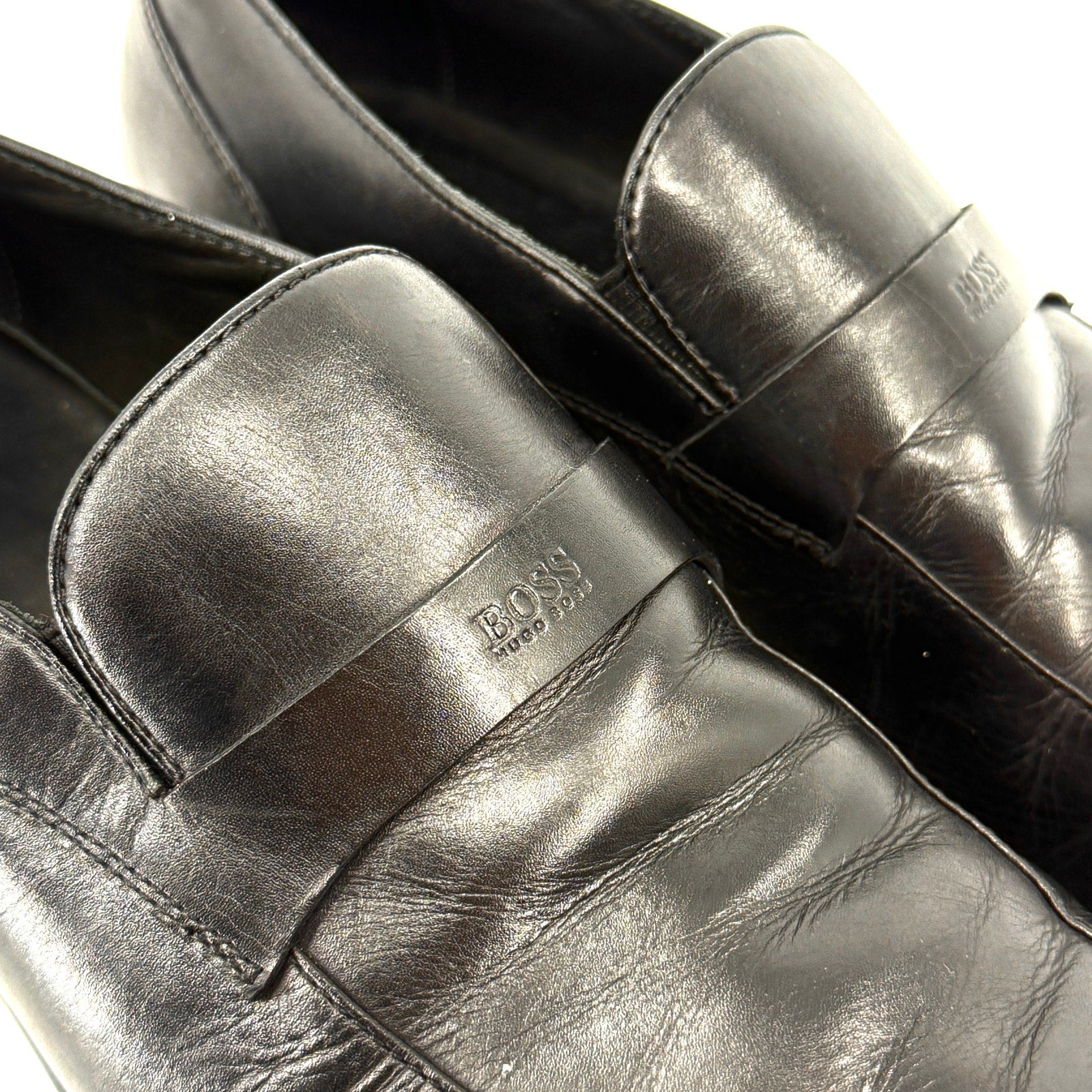 Hugo Boss Black Genuine Leather Minimalist Office Career Loafers