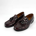 Vintage 90s French Shriner Brown Genuine Leather Tassel Kiltie Beltway Loafers
