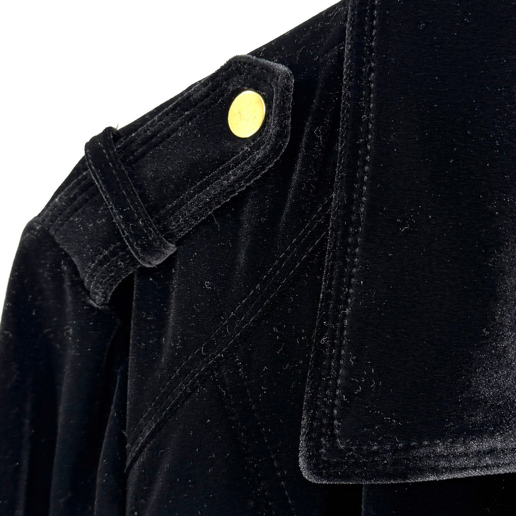 INC International Concepts Black Velvet Gold Hardware Moto Moto Jacket