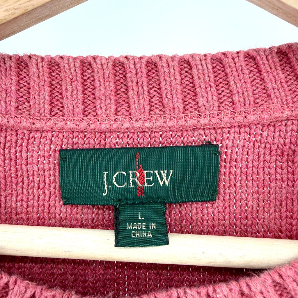 J.Crew Pink 100% Cotton Classic Preppy Crewneck Sweater