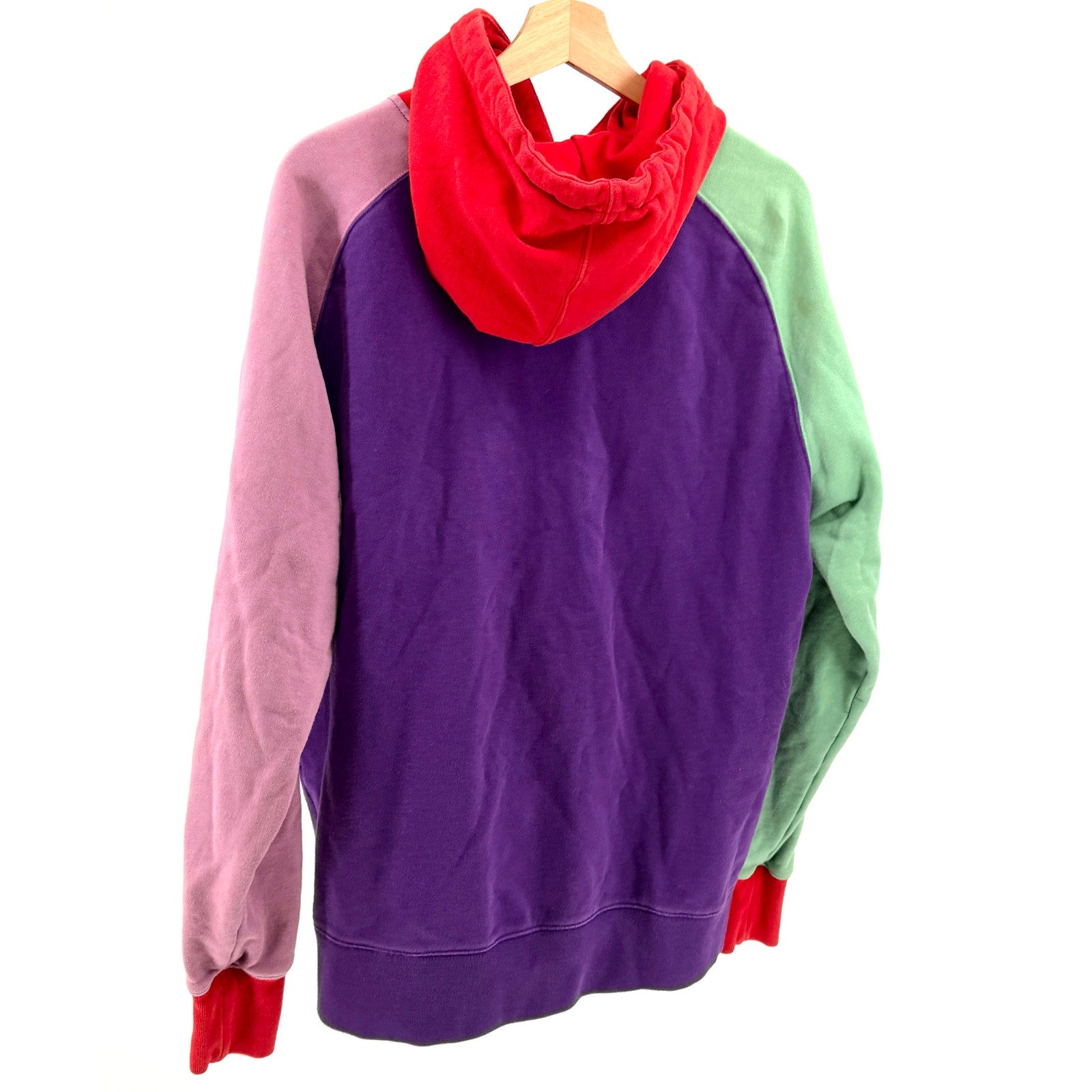 Teddy Fresh Purple Colorblock 100% Cotton Streetwear Patchwork HoodieStreet style swagger