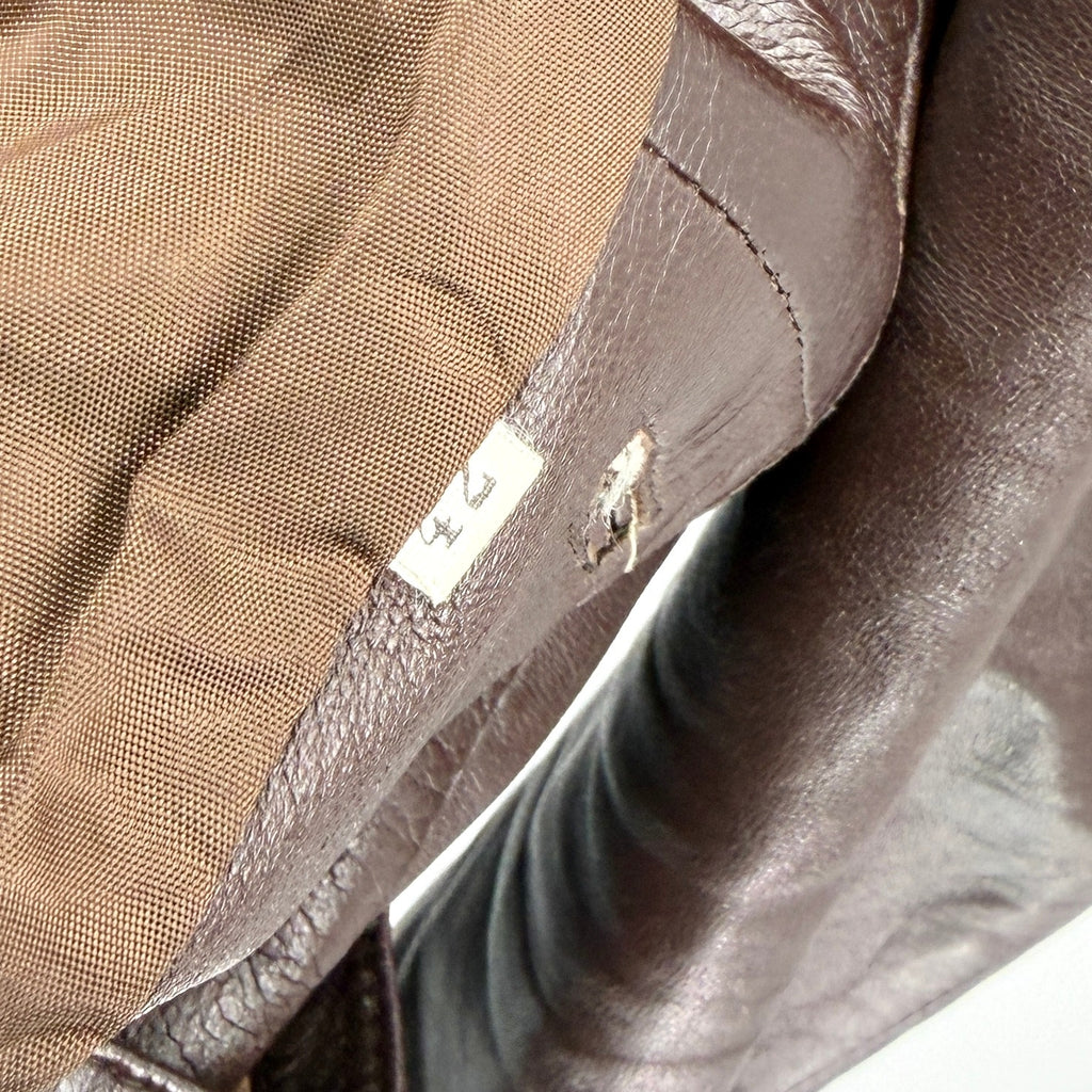 Vintage 70s Dark Brown Genuine Leather Spanish Blazer