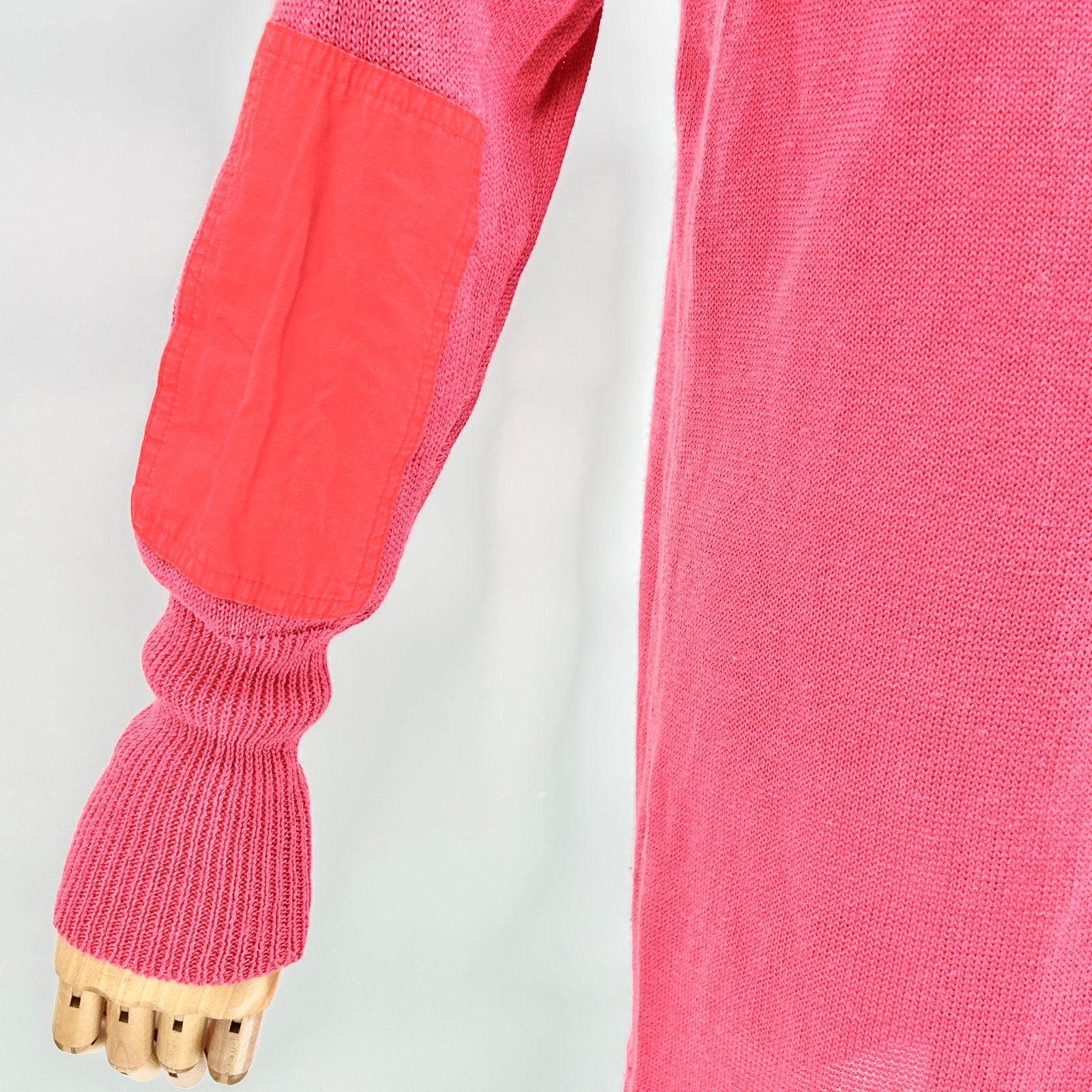 Marc by Marc Jacobs Hot Pink Red 100% Cotton Shoulder Elbow Patch Sweater Dress