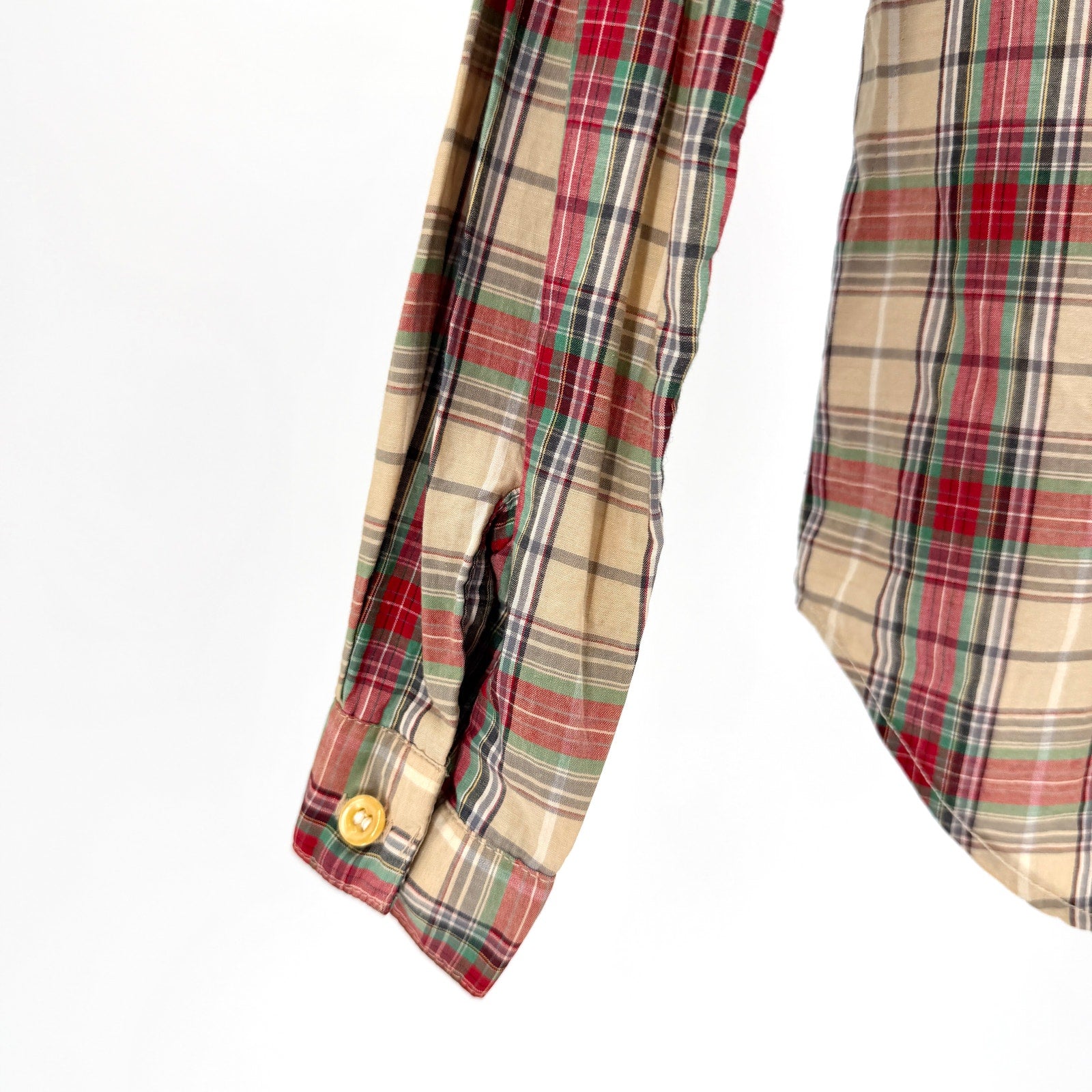Vintage 70s DVF x Camicetta Tartan Plaid 100% Cotton Button Down Shirt