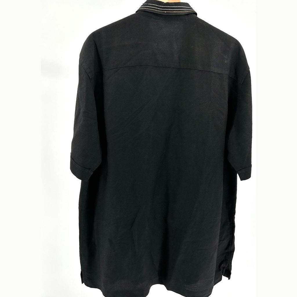 Cubavera Black Lightweight Woven Bowling Shirt