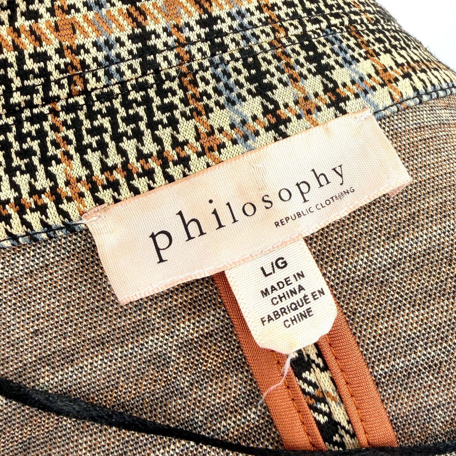 Philosophy Republic Clothing Brown Plaid Longline Blazer