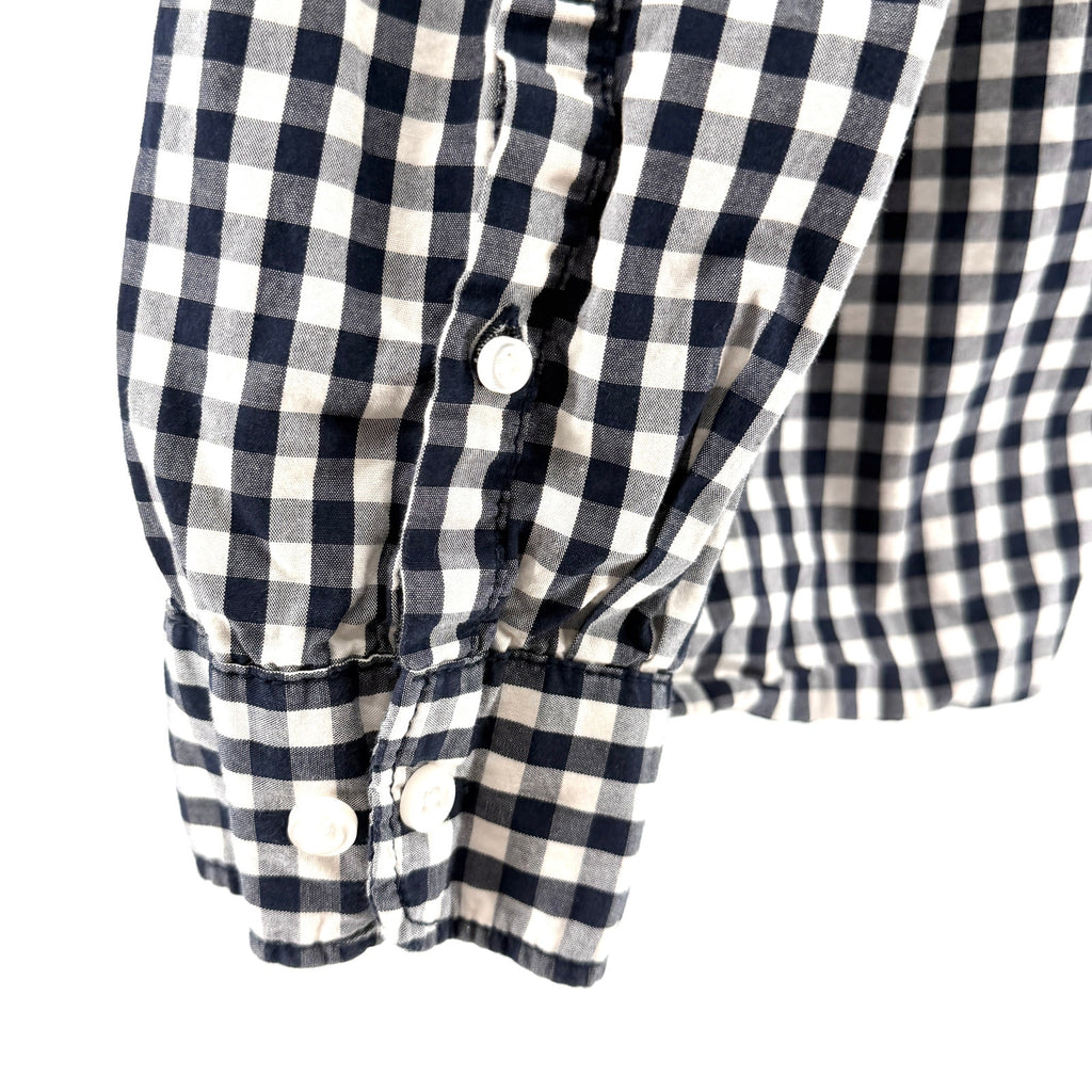 G.H. Bass & Co. Blue and White Gingham 100% Cotton Button Down Shirt