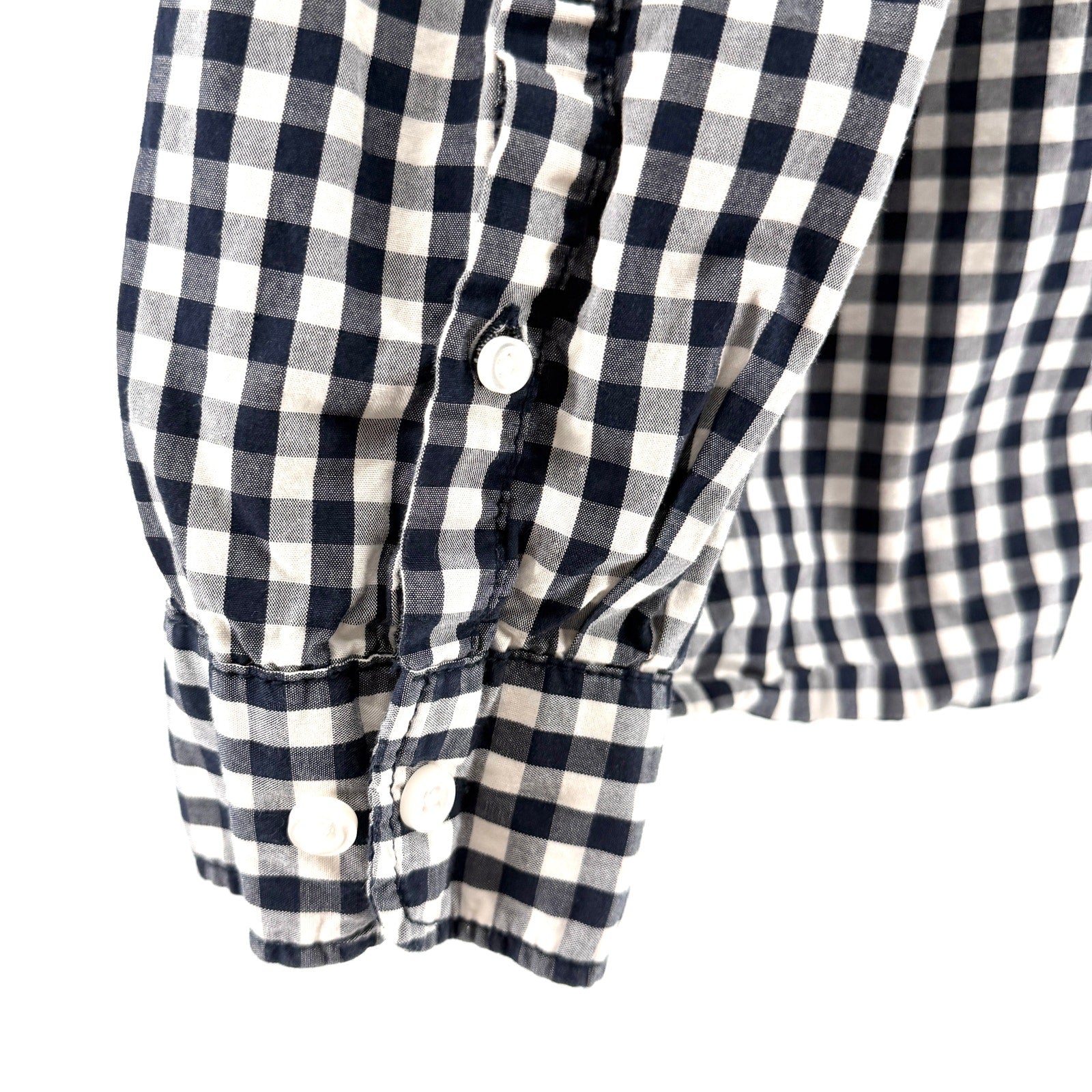 G.H. Bass & Co. Blue and White Gingham 100% Cotton Button Down Shirt