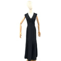 Vintage 80s House of Bianchi Black Bow Back Mermaid Evening Gown