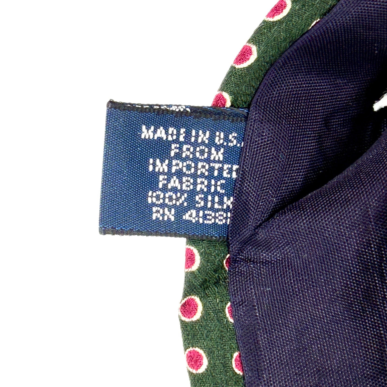 Vintage 90s Polo Ralph Lauren Green Magenta Silk Polka Dot Necktie