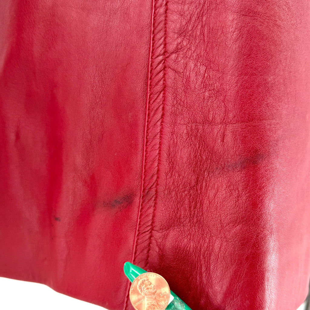Vintage 90s Dream Wear Mel Polo Red Genuine Leather 3 Button Blazer Jacket