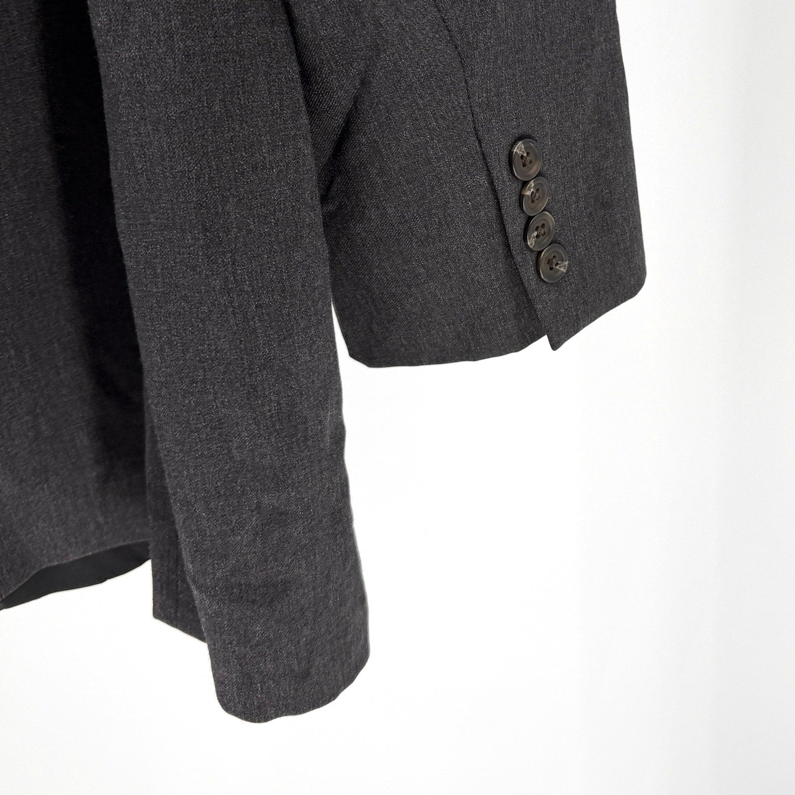 Vintage 90s Lauren Ralph Lauren Gray 100% Wool Menswear Blazer Suit Jacket