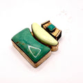 Vintage 2002 Signed D. Troutman Green Turquoise Sterling Silver Pendant