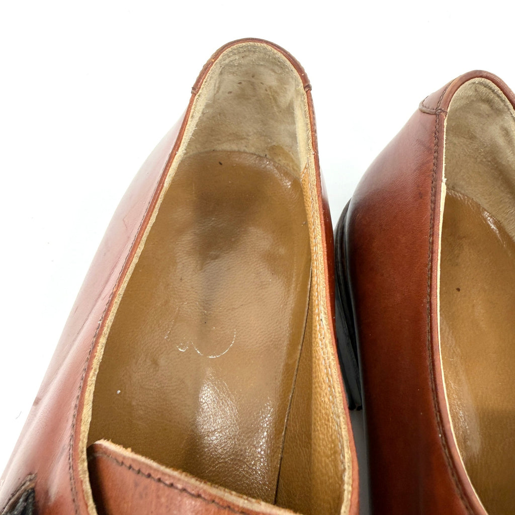 Vintage 90s Italian Brown Genuine Leather Monk Strap Shoes