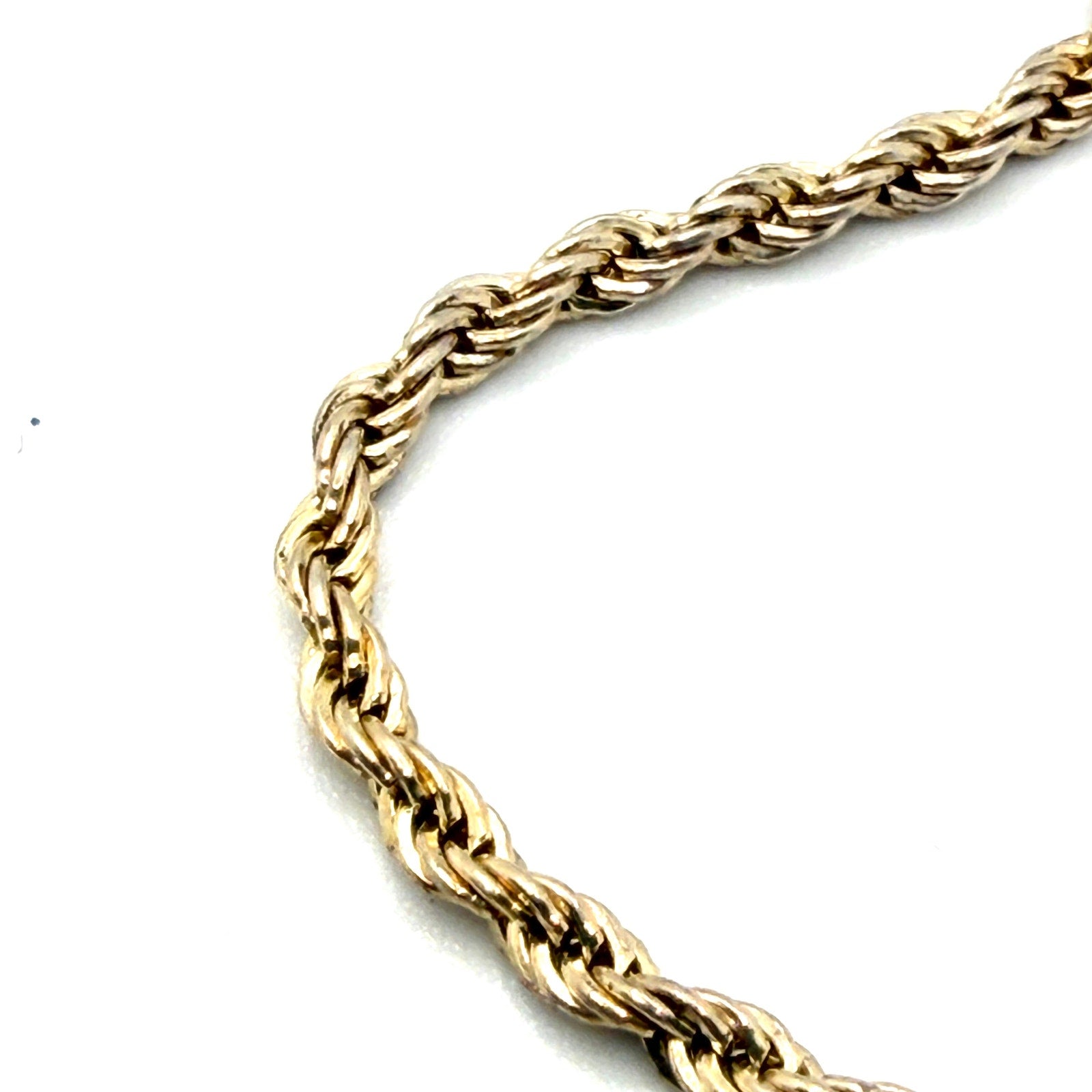 Vintage 90s Stamped Sterling Silver Rope Chain Minimalist Necklace