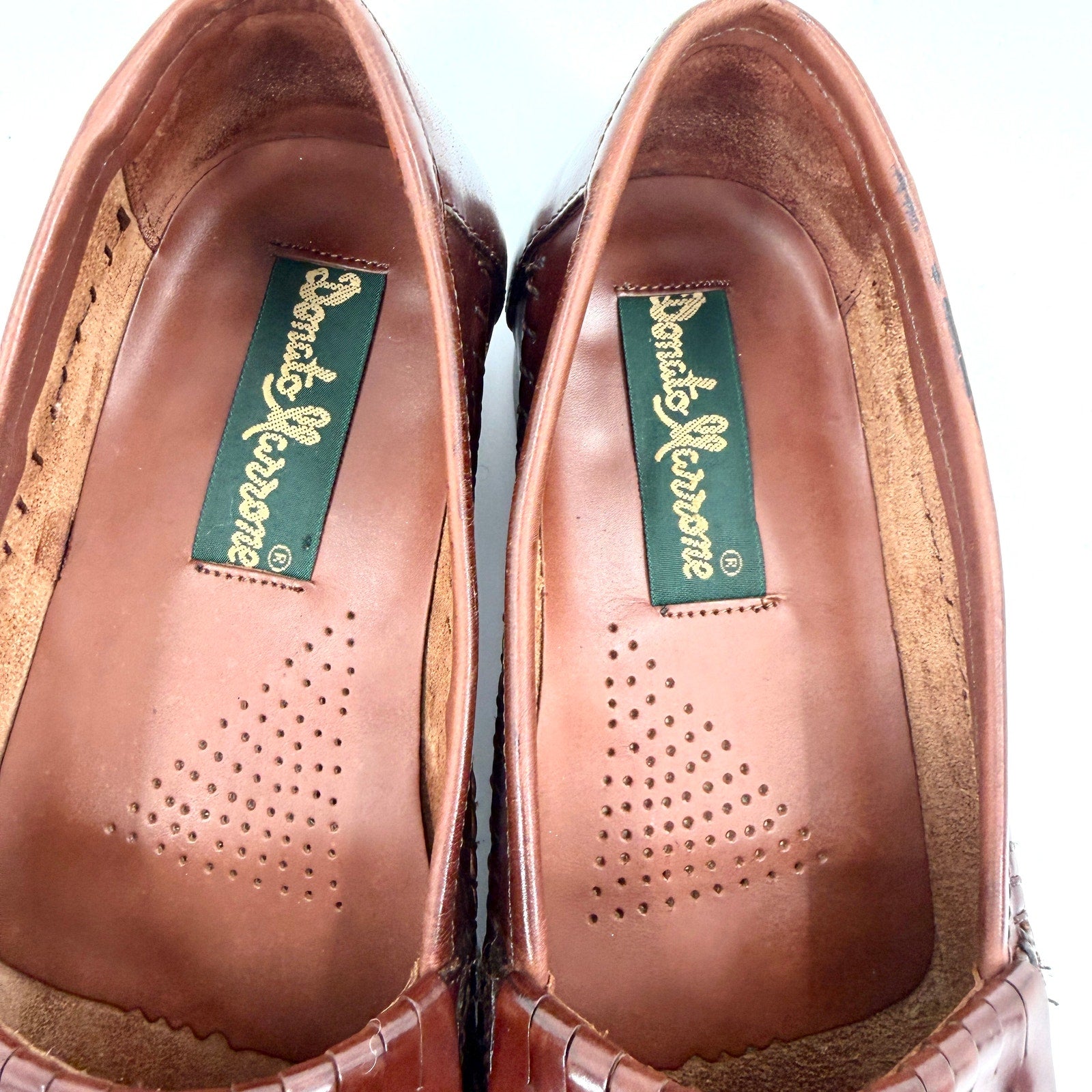 Vintage 90s Donato Marrone Brown Genuine Leather Tassel Kiltie Loafers
