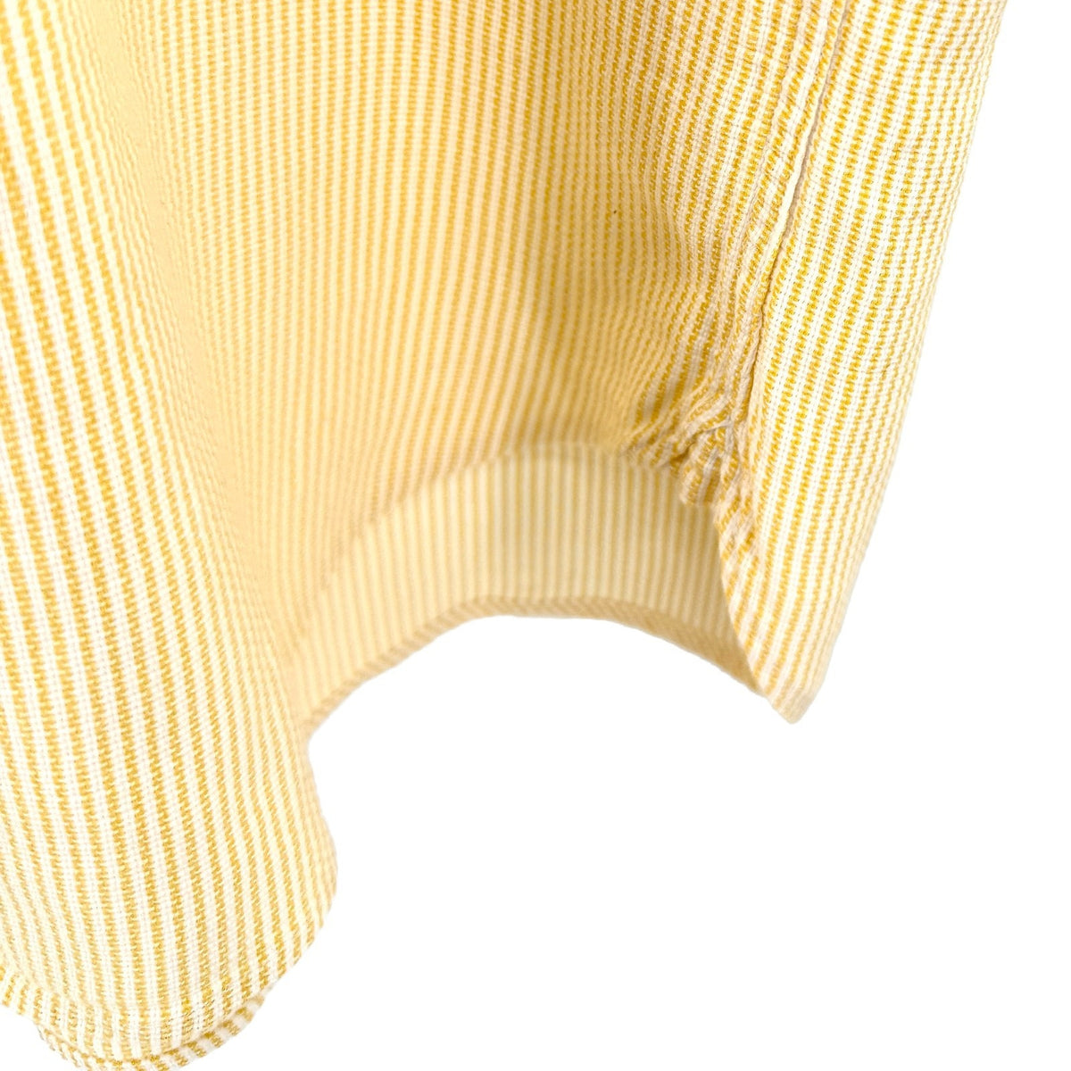 Façonnable Yellow Striped 100% Cotton Seersucker Short Sleeve Shirt