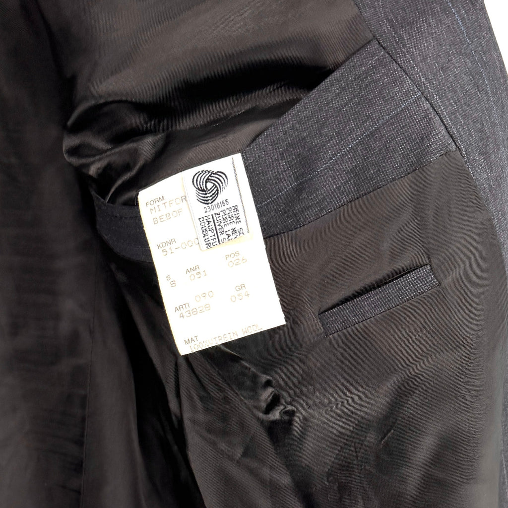 Vintage 90s Hugo Boss Grey Pinstripe 100% Wool Bebop Double Breasted Blazer