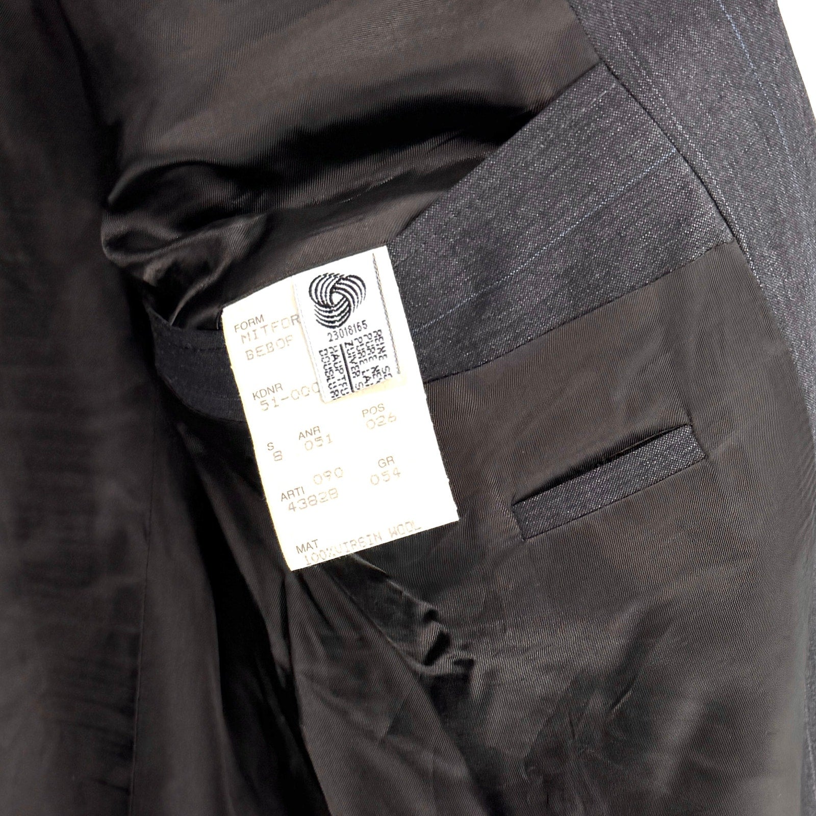 Vintage 90s Hugo Boss Grey Pinstripe 100% Wool Bebop Double Breasted Blazer
