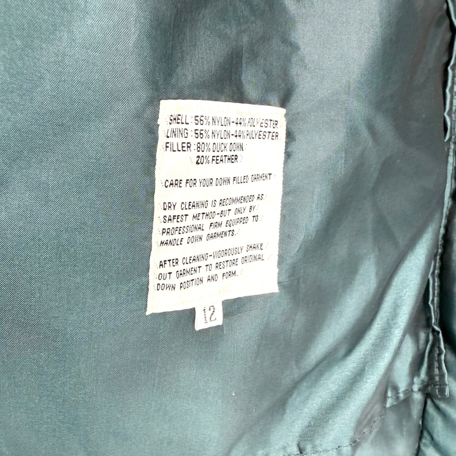 Vintage 80s Pioggia Count Romi Teal Iridescent Down Filled Puffer Jacket