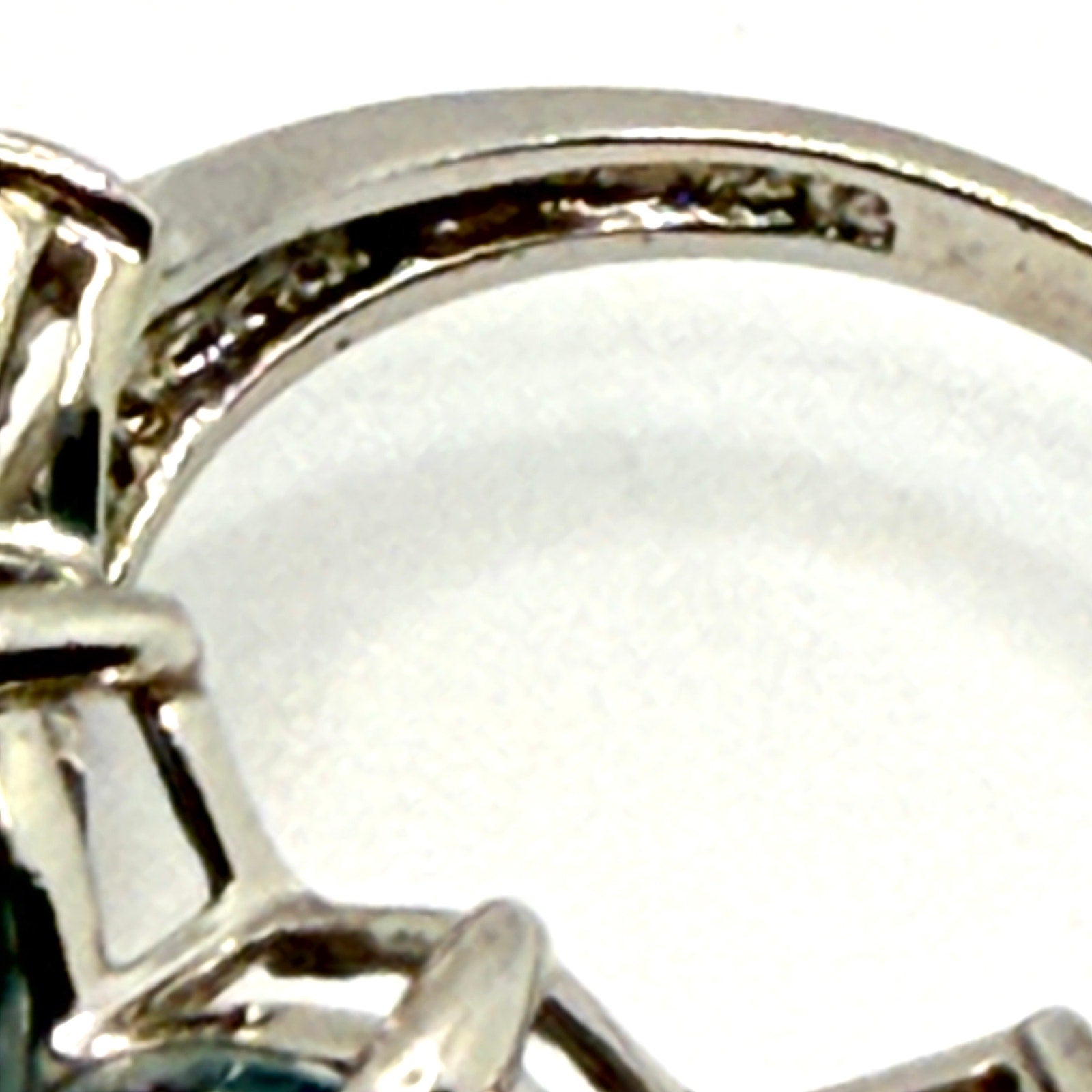 Vintage 90s Sterling Silver Marquise Blue Topaz Floral Cluster Ring