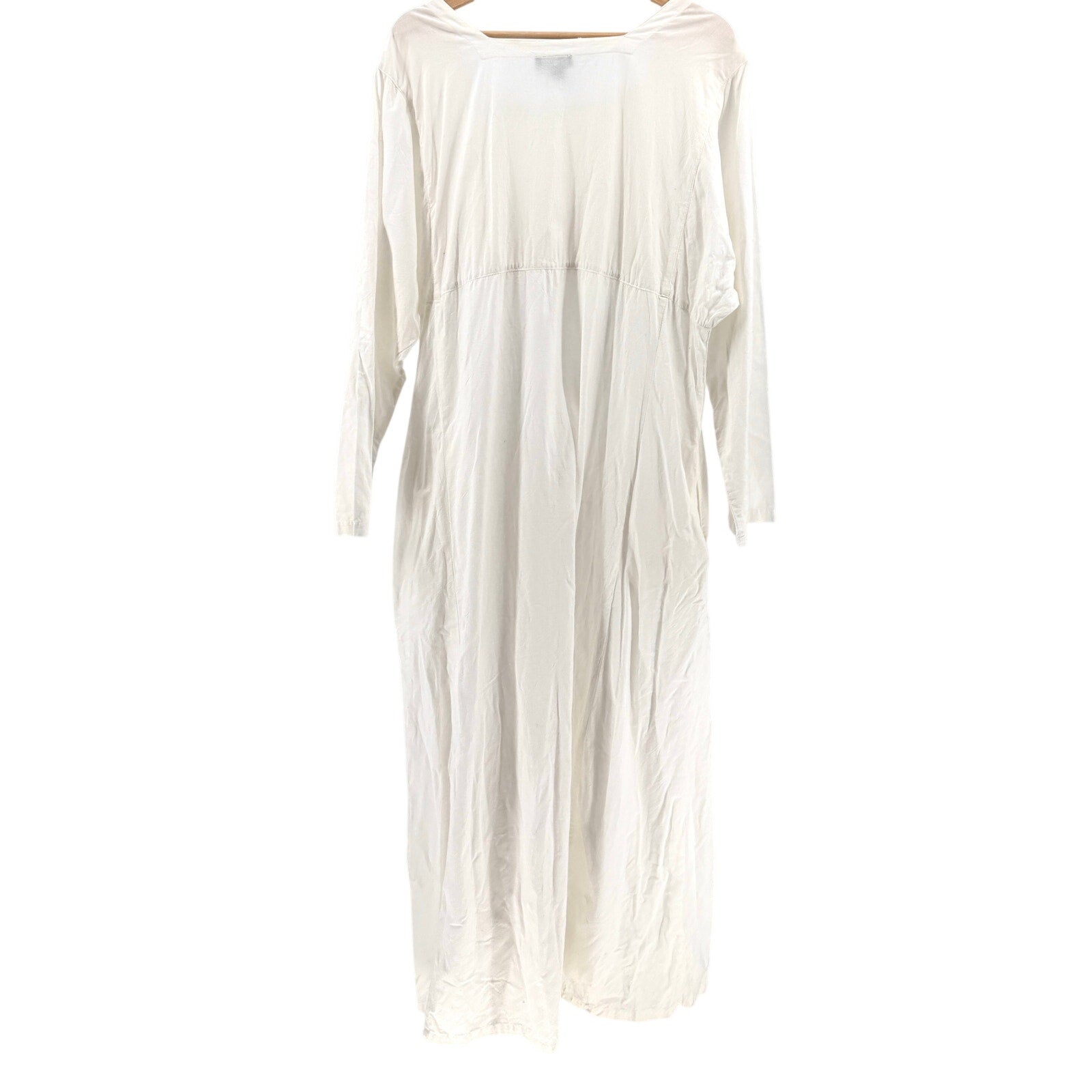 Vintage 90s The J. Peterman Company White Cotton Embroidered Maxi Dress