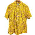 True Grit Yellow 100% Cotton Tropical Leaf Print Button-Up Shirt