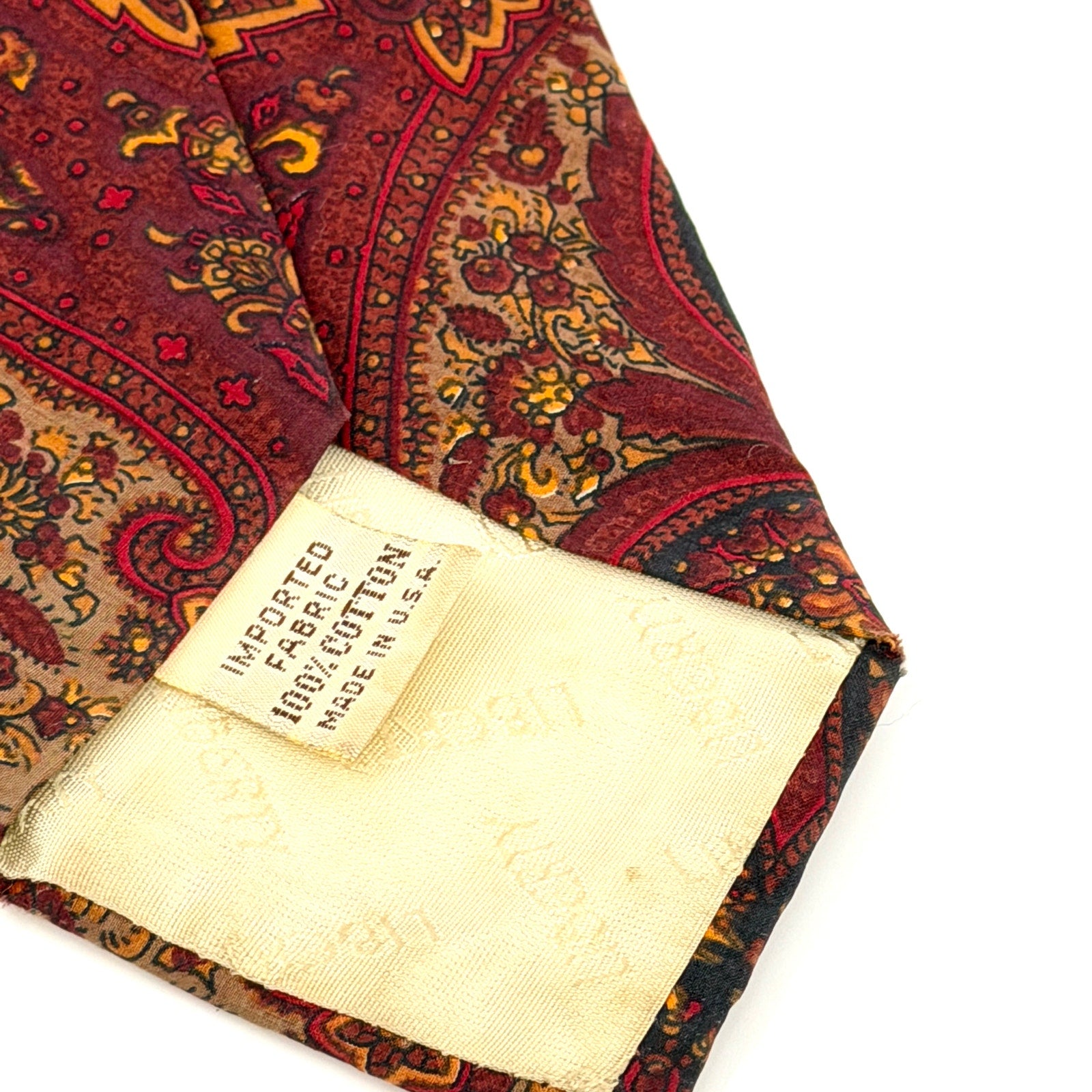 Vintage 90s Liberty of London Maroon 100% Cotton Paisley Woven Necktie