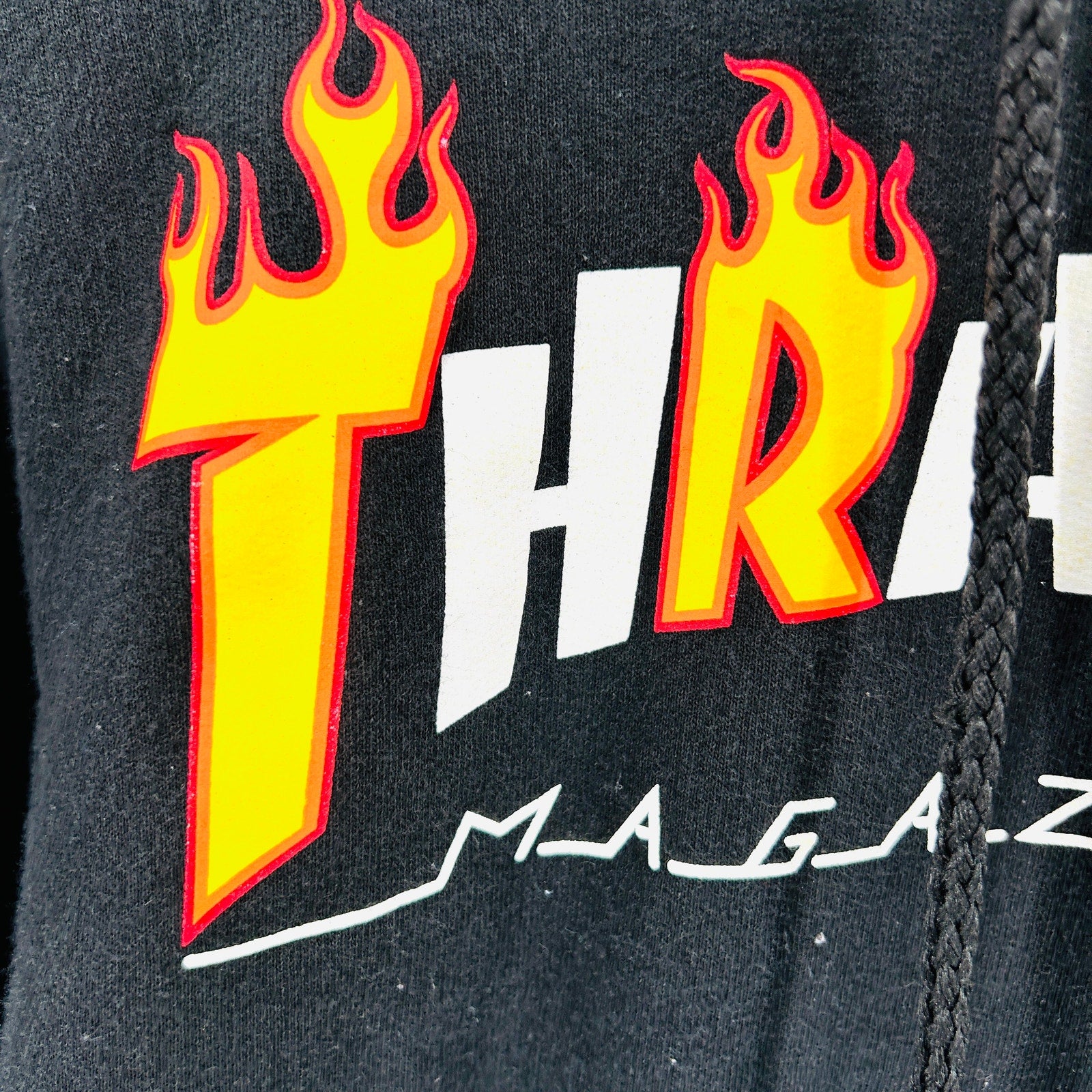 Thrasher Black Skate Flame Logo Pullover Hoodie Sweatshirt