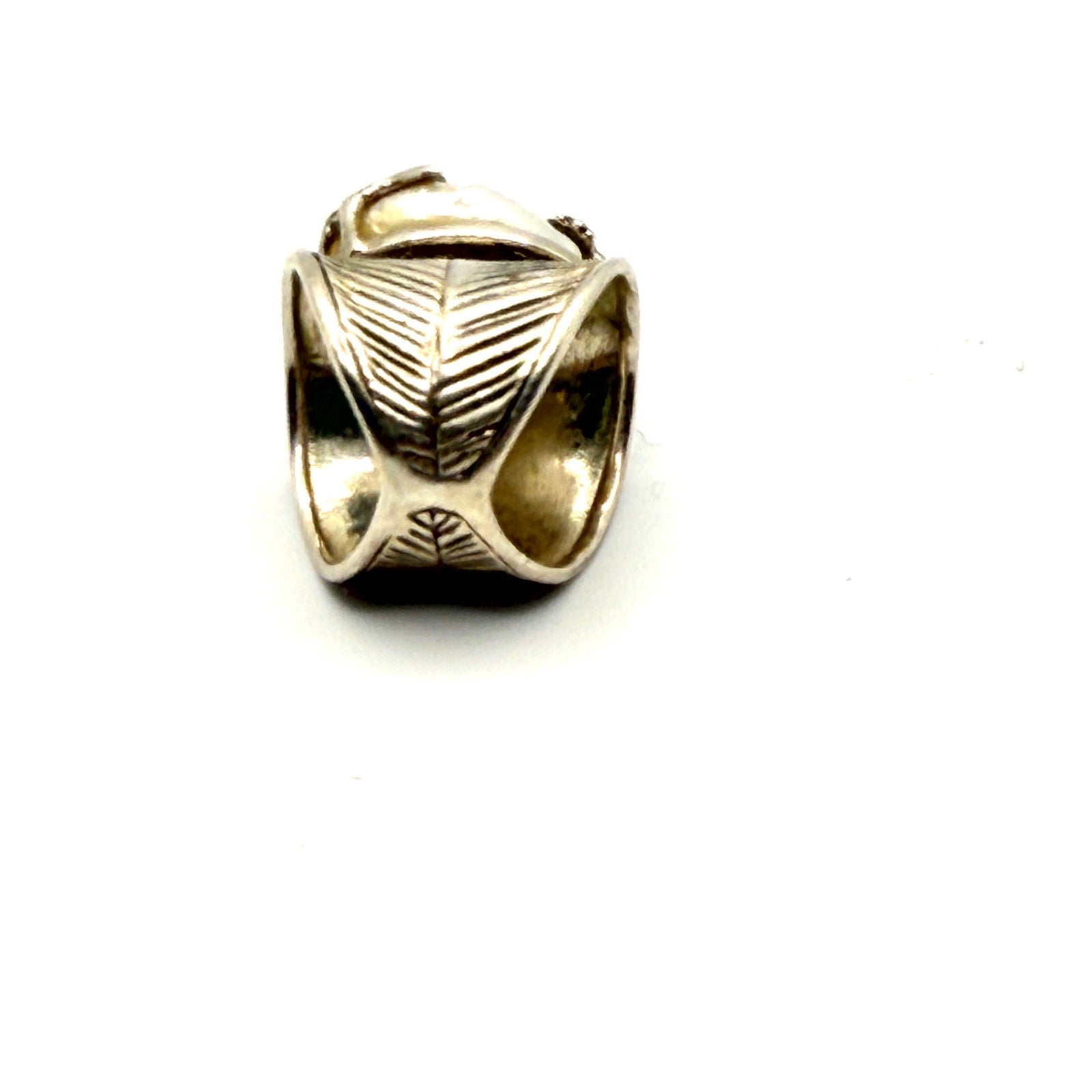 Vintage 90s Signed Collins Fine Jewelry Sterling Mabe Pearl Dolphin Ring