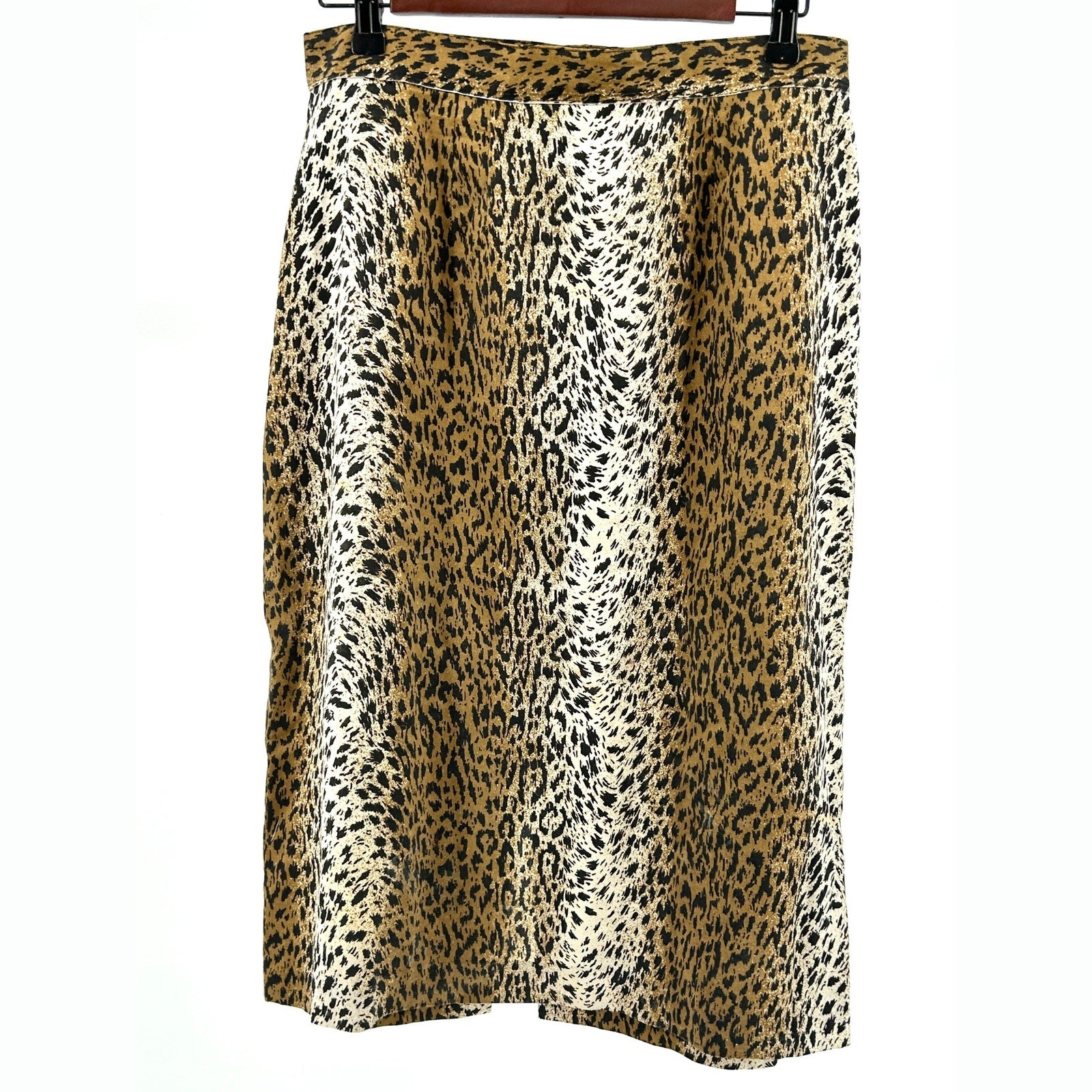 Vintage 80s Handmade Leopard Print Cotton Pencil Skirt