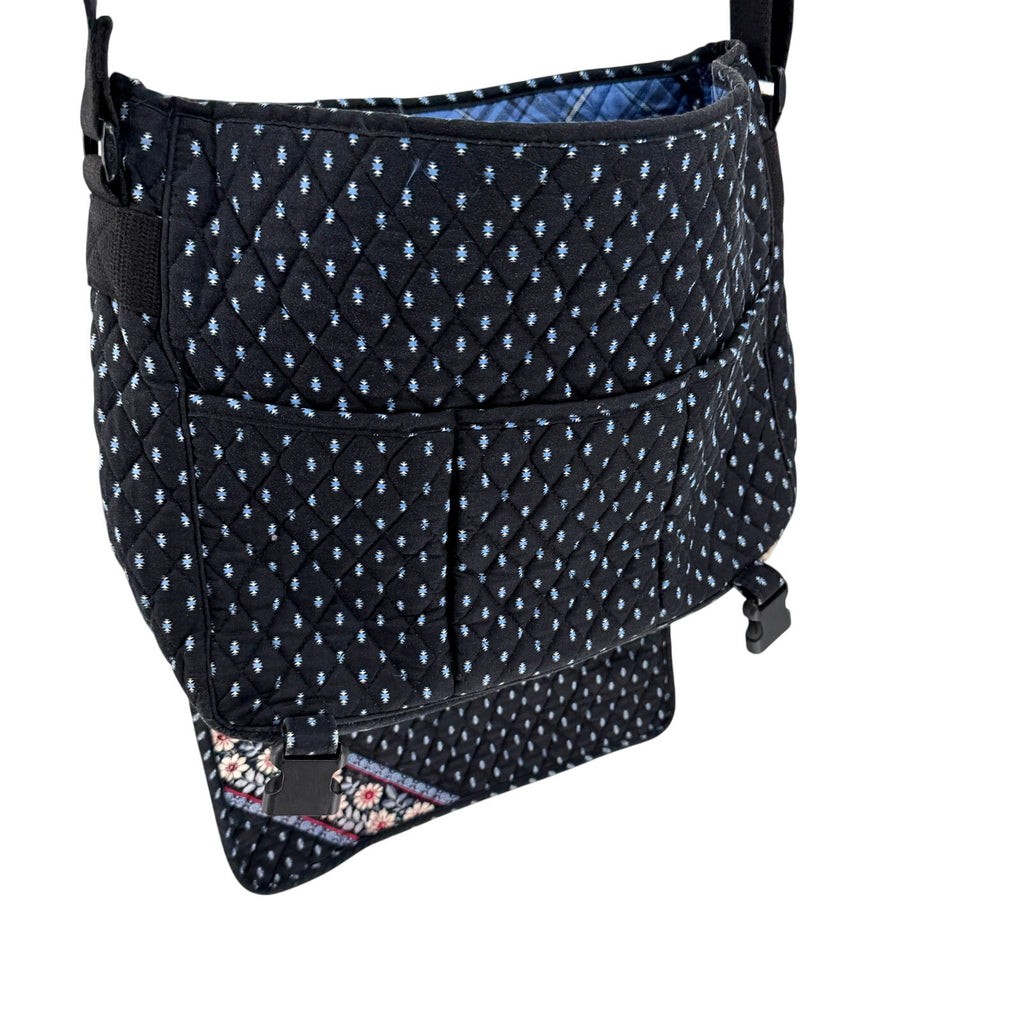 Vintage Y2K Vera Bradley Java Blue Floral Quilted Laptop Messenger Bag