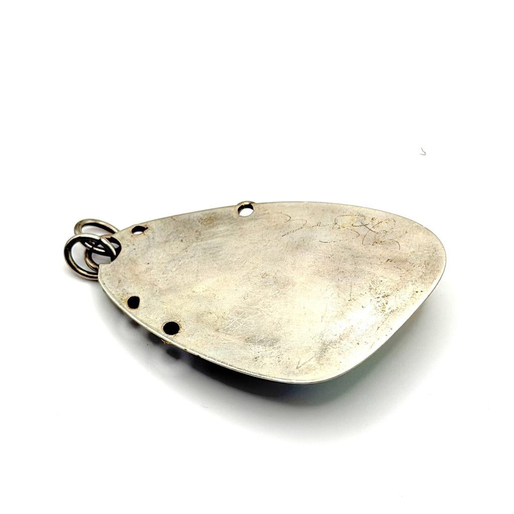 Vintage 90s Signed Rainbow Iridescent Sterling Silver Aura Druzy Quartz Pendant