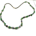 Vintage 90s Green Aventurine Hematite Gold Tone Stone Chip Strand Necklace