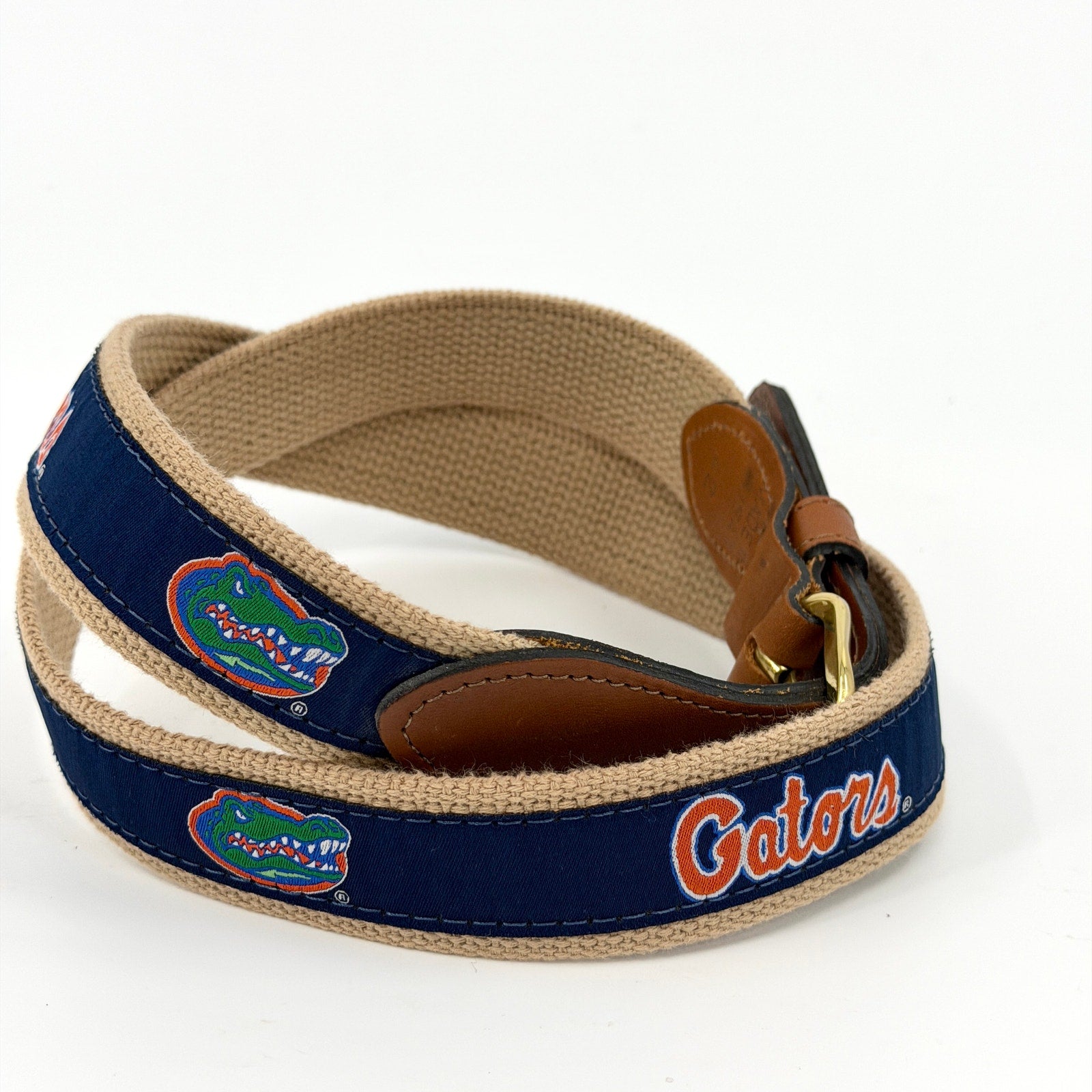 Vintage Y2K Zap-Pro Navy Florida Gators Genuine Leather Ribbon Belt
