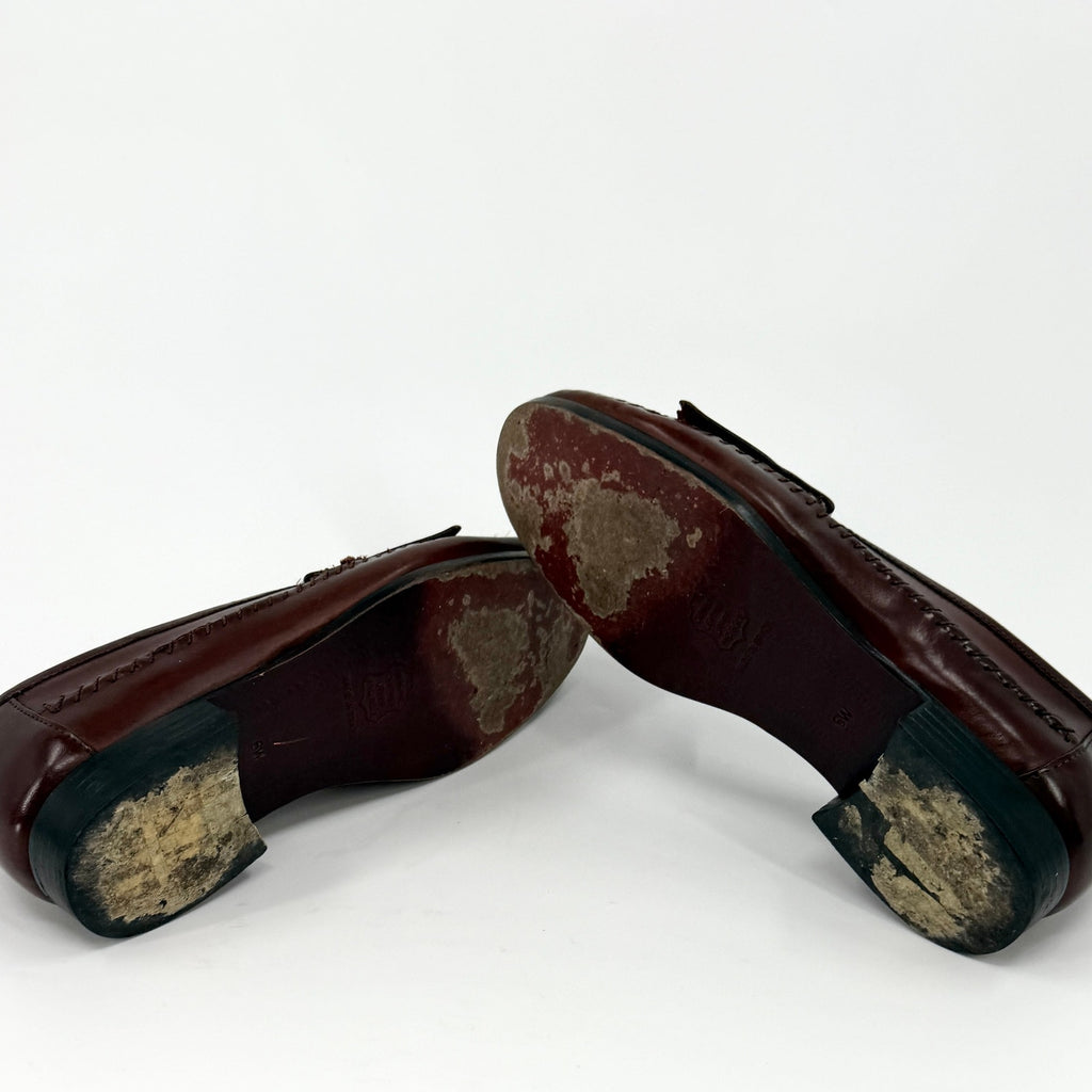 Vintage 90s Donato Marrone Brown Genuine Leather Tassel Kiltie Loafers