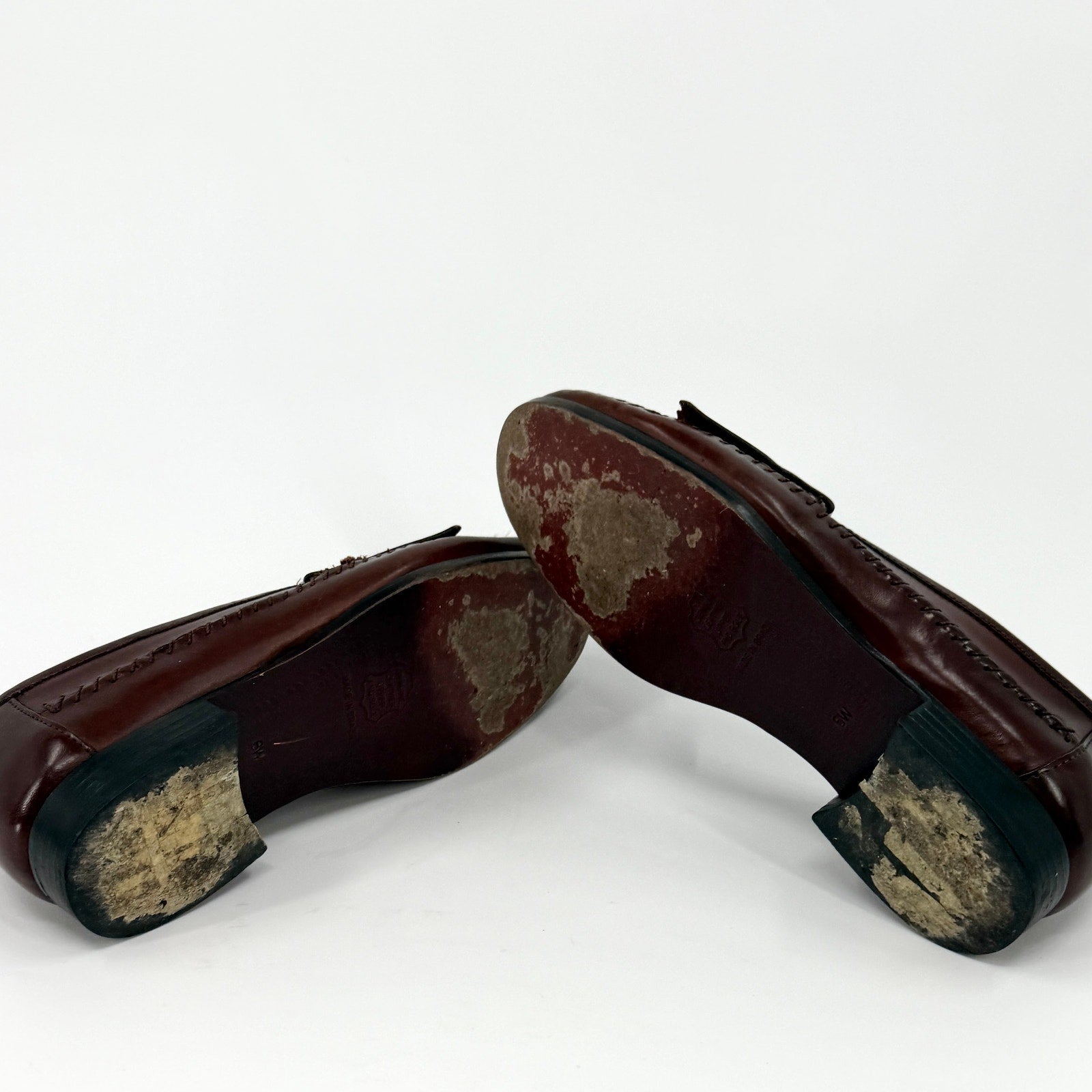 Vintage 90s Donato Marrone Brown Genuine Leather Tassel Kiltie Loafers