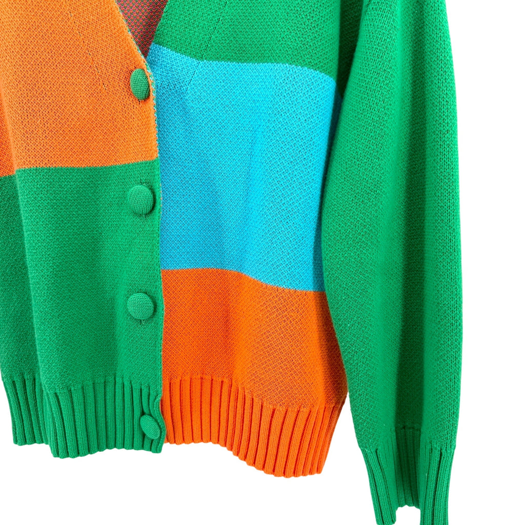 Grey Lab Colorblock Knit Button Front Cardigan Sweater
