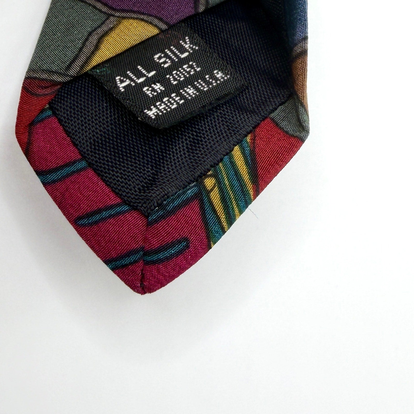 Vintage 90s Neo Max Purple Blue 100% Silk Peter Max Pop Art Necktie