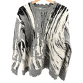 InDhouse Gray White Black Abstract Deconstructed Pullover Sweater