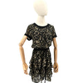 Converse One Star Leopard Print Sheer Ruffle Tiered Mini Dress