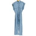 Y2K Rag & Bone Light Blue Linen Blend Button-Front Utility Jumpsuit