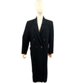 Vintage 90s Fleurette Black 100% Cashmere Double-Breasted Coat